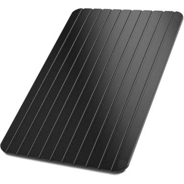 Imagem de Tábua de Descongelamento Rápido, Preta, Alumínio, Design com Ranhuras, para Carnes e Alimentos Congelados