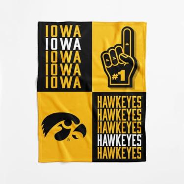 Imagem de Cobertor para bebê NCAA Iowa Hawkeyes oficialmente licenciado, 101 x 127 cm, poliéster leve e macio, design dominó