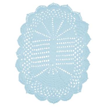 Imagem de Tapete de Crochê 63x43cm (azul bebê)