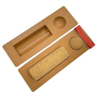 Imagem de Dynwave Prancha de equilíbrio de cortiça com rolo para fortalecer os pés e o core, para adultos e crianças, com faixas de resistência, para treinamento de