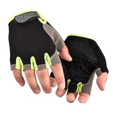 Imagem de Luvas de ciclismo fitness sem dedos, luvas de meio dedo, respiráveis, antiderrapantes, luvas de exercício para esportes ao ar livre (verde)