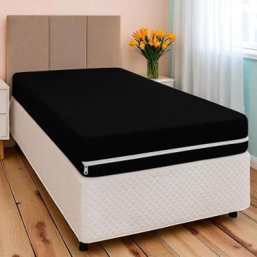 Imagem de Capa Protetora Colchão Solteiro Malha Gel Zíper Lavável e Resistente -