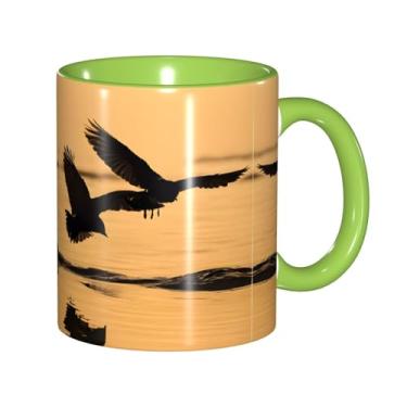 Imagem de Zeraoke Pintura a óleo impressão de pato canecas de café criativas, personalizadas, presente para família, tamanho 325 ml, unissex