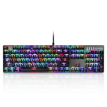Imagem de MOTOSPEED Teclado mecânico para jogos CK104 RGB retroiluminado por LED, teclado mecânico de troca a quente de 104 teclas com base de alumínio, soquete atualizado e espumas de absorção de ruído