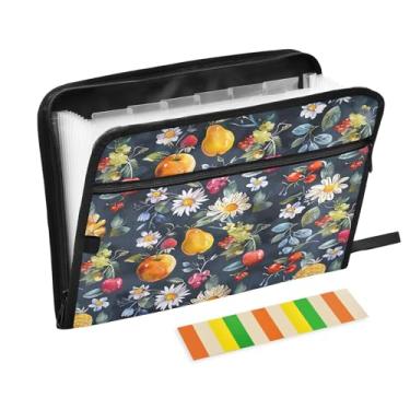 Imagem de Wassud Pasta organizadora de arquivos de papel A4 com etiquetas e pastas de arquivos expansíveis, 13 bolsos