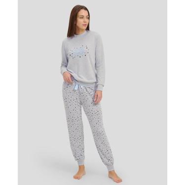 Imagem de Pijama Mescla Bordado - Lohe, Cinza, GG