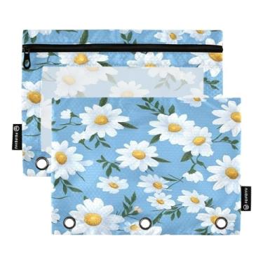 Imagem de Wassud Pacote com 2 pastas de fichário de margarida branca com 3 furos, pasta organizadora de arquivos para casa, escritório