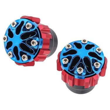 Imagem de Windance 2 peças de liga de alumínio 16 mm deslizantes de quadro de roda dianteira para motocicletas motocross ciclomotor scooters Dirt Pit Bikes, garfo dianteiro anticolisão deslizantes (vermelho, 16