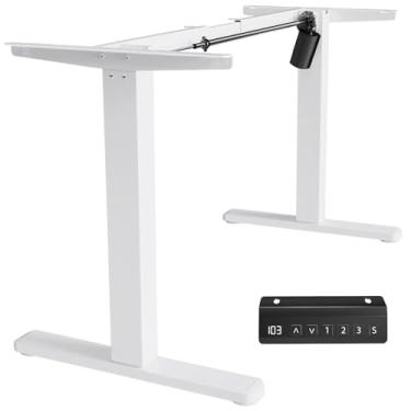 Imagem de Estrutura de Mesa Elétrica Ajustável para Trabalho em Pé e Sentado – 3 Configurações de Memória, Altura de 72cm a 120cm, Base Ergonômica e Design Silencioso (Branco)