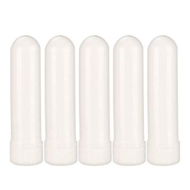 Imagem de ZJchao Frascos Inaladores de óleo Essencial Tubos Inaladores Nasais de Aromaterapia Recarregáveis ​​com Pavio para Presente DIY e Uso Pessoal Plástico ABS Branco 5 Pacotes 10 Pacotes