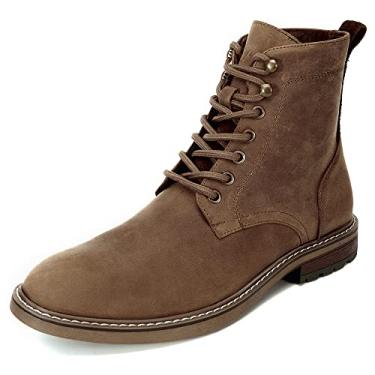 Imagem de Bota social masculina casual Oxford, Arkbird de couro fosco, cano alto, para trabalho, Marrom-789, 9 US