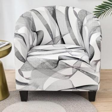 Imagem de Capas de cadeira estampadas redondas, capa de poltrona elástica, protetor de móveis removível, com fundo elástico para cafeterias, bares e quartos de hóspedes - Tipo 14||Meio círculo único 65-90 cm