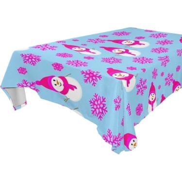 Imagem de Burbuja Toalha de mesa de floco de neve, toalha de mesa quadrada anti-rugas grossa para decoração de jantar, cozinha, festa, 152 x 152 cm