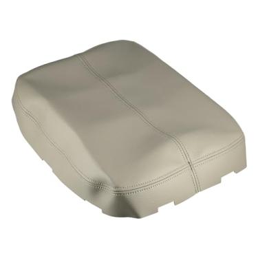 Imagem de X AUTOHAUX Capa de apoio de braço para console central de carro para Cadillac Escalade 2007-2014 couro sintético interior capa de descanso de braço almofada de cotovelo bege
