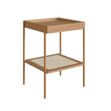 Imagem de Mesa Lateral Quadrada Oslo Hanover e Dourada - Modern