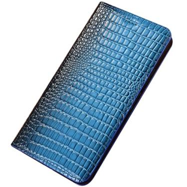 Imagem de LTLMYDAM Capa de couro genuíno para Xiaomi 17 Pro Max/17 Pro/17, capa de telefone flip tipo carteira lisa feita à mão, capa estilo negócios, azul, 17 Pro Max