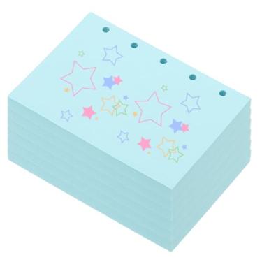 Imagem de PATIKIL Papel colorido de folhas soltas, 10,4 cm x 7,6 cm (A8), 300 folhas, 5 furos, 150 g/m², refil de fichário em branco, suprimentos de papel para escritório, anotações, planejador, diário, azul