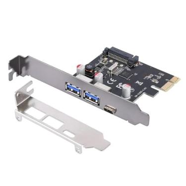 Imagem de Placa de expansão PCIe USB 3.1, PCI-E para tipo C, adaptador de painel frontal PCI Express para PC de mesa