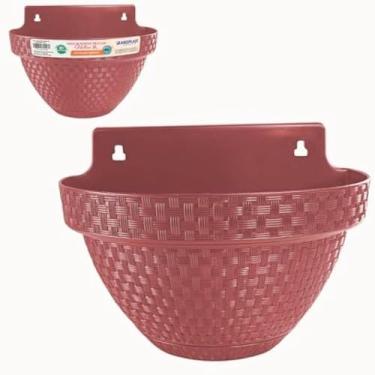 Imagem de Vaso de Parede Meia Lua Rattan 3 Litros Terracota