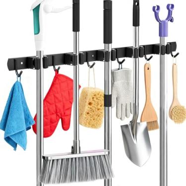 Imagem de Trailabo Porta Vassoura de Parede em Aço Inoxidável, Suporte de Parede para Vassoura e Esfregão sem Perfuração