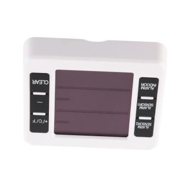 Imagem de aqxreight Termômetro de Sala de Tela Grande, Interruptor Celsius Fahrenheit, Medidor de Temperatura Sem Fio, Registros Mais Baixos, Sensor de Umidade Externa Interna Em Tempo Real Com