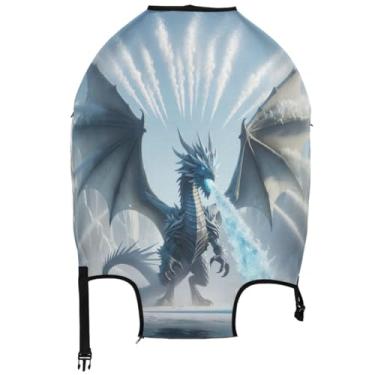Imagem de Joisal Capas de bagagem para capa protetora de dragão de gelo com desenho animado essencial para férias, Dragão de gelo, M, Fits 22-24 Inch Case, Capa de mala