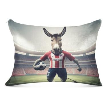 Imagem de Linda fronha decorativa com estampa de burro de desenho animado com zíper padrão queen king size fronhas fofas macias para cama, tamanho king, 50,8 cm x 101,6 cm