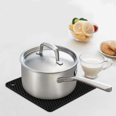 Imagem de Porta-copos quadrados de favo de mel - resistente ao calor antiderrapante com orifício para pendurar | Trivet para panelas quentes/pratos, protetor de bancada