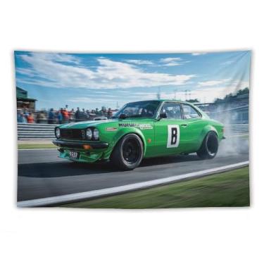 Imagem de HouLaiZhe JDM Tapeçaria de carro retrô Rx3 Jdm Drift esportes corrida pendurar na parede quarto decoração de casa tapeçarias estética piquenique decoração de parede arte de parede para dormitório sala