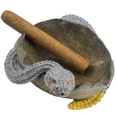 Imagem de Cinzeiro de cascavel, cinzeiro de resina externa de alta estética usado para decoração de escritório em casa, presentes para casa (cinza)