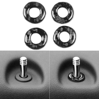 Imagem de GDFJGD Verdadeira fibra de carbono para Jeep Compass 09-16 para Jeep Patriot 2009-2017 2010 2011 2012 2013 2014 2015 2016 acessórios carro fechadura interna porta pino anéis capa interior acabamento