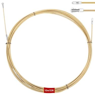 Imagem de Extrator de fio de fita de peixe de 10 m funcionando, cabo elétrico de aço de mola resistente de 1/15.2 cm, cobra com cabeça de guia, ferramenta de puxar fio para cabeamento elétrico e de dados