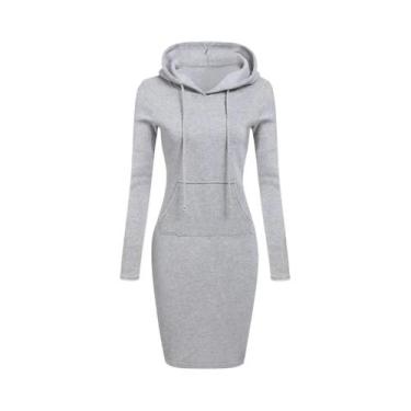 Imagem de Vestidos De Moletom Com Capuz Femininos Estilo Outono Roupas Femininas