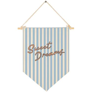 Imagem de Quarto de bebê acima do berço decoração de porta de quarto - bebê, chuveiro, presente de Natal de aniversário para meninos e meninas crianças pequenas - tela pendurada bandeira bandeira flâmula