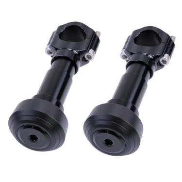 Imagem de Barras de colisão de fixação para motocicleta, proteções antiimpacto de liga de alumínio resistente para tubos de 25 mm-32 mm, conjunto universal de 2 B (modelo: par grande/preto ajuste 28-33 mm