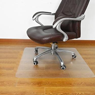 Imagem de 122 x 91 cm 2 mm de espessura PVC fosco transparente, protetor de mesa transparente, tapetes retangulares para cadeiras de mesa, tapete de cadeira de escritório para pisos alcatifados (99 x 152 cm)