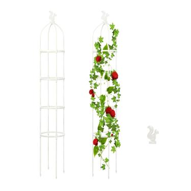 Imagem de YOUTHINK Estrutura de Suporte para Plantas de Jardim, Videira de Escalada de Jardinagem Com Altura Ajustável de 145 Cm Com 3 Cabeças Decorativas para Feijões de Flores, Tomates, Pepino (B)