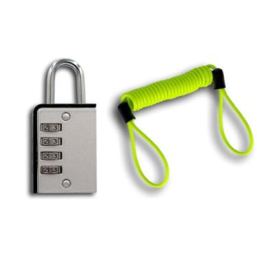 Imagem de Cadeado compacto de combinação de 4 dígitos com cabo de viagem