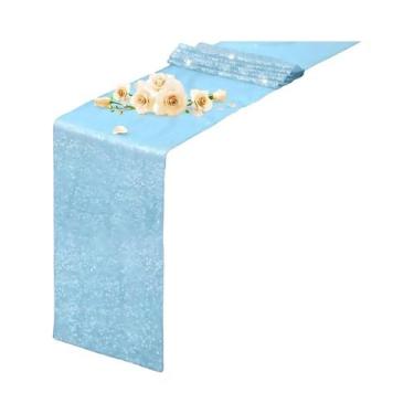 Imagem de Caminho De Mesa Com Lantejoulas Douradas Para Casamento, Banquete, Fes