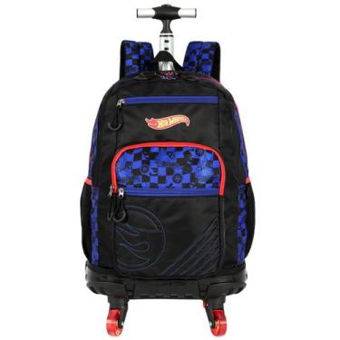 Imagem de Mochila 2EM1 Costas e 4 Rodas Hot Wheels Luxo MC49992 - Luxcel, preto
