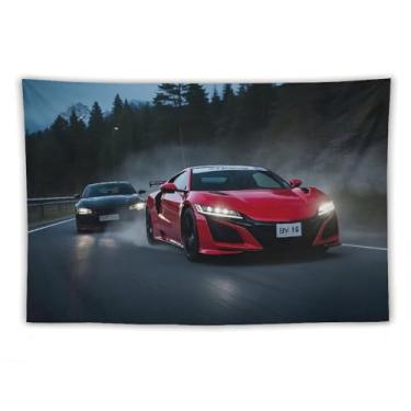 Imagem de HouLaiZhe JDM Tapeçaria de carro Nsx Vs R34 Racing Cool Jdm para pendurar na parede quarto decoração de casa tapeçarias estética piquenique decoração de parede arte de parede para dormitório sala de