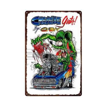 Imagem de Placa De Metal Vintage Rat Fink, Cartaz De Desenho Animado, Placa De L