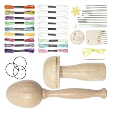 Imagem de Kit de Cerzido | Materiais De Tecelagem,Kit De Tricô Para Iniciantes | Para Meias De Avó Mãe Pai E Tecidos De Cachecol Camisola