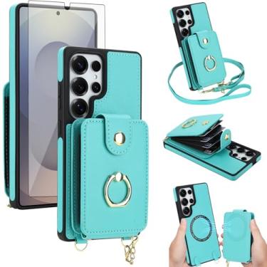 Imagem de Asuwish Capa de telefone para Samsung Galaxy S25 Ultra 5G capa carteira magnética destacável e protetor de tela anel suporte compatível com bloqueio de RFID MagSafe S25Ultra 25S S 25 25Ultra para