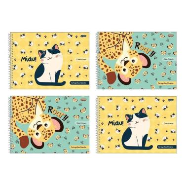 Imagem de Cad.Cartografia Espiral C.Dura Jandaia Cute Animals 4X80fls