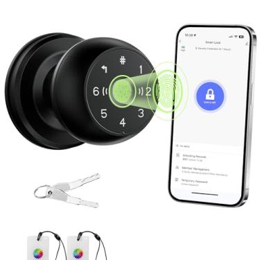 Imagem de AIMNAPS Maçaneta inteligente, maçanetas de porta WiFi 2,4 G com controle de aplicativo, trava automática