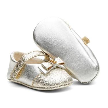 Imagem de Sapatinho de Bebê ou Criança Feminino para Aniversário - Dourado - Del