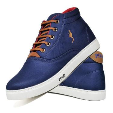 Imagem de Sapatenis Tenis Cano Alto Casual Masculino Botinha - Polo Blu, Azul, 4