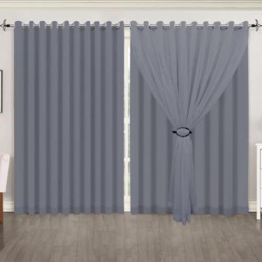 Imagem de Cortina Voil Liso 8.00 x 2.30 Forro Microfibra - J&C ACESSÓRIOS PARA C