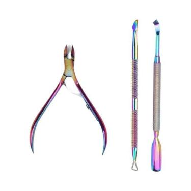 Imagem de Alicate De Cutícula Em Aço Inoxidável Arco-Íris, Ferramenta De Manicur